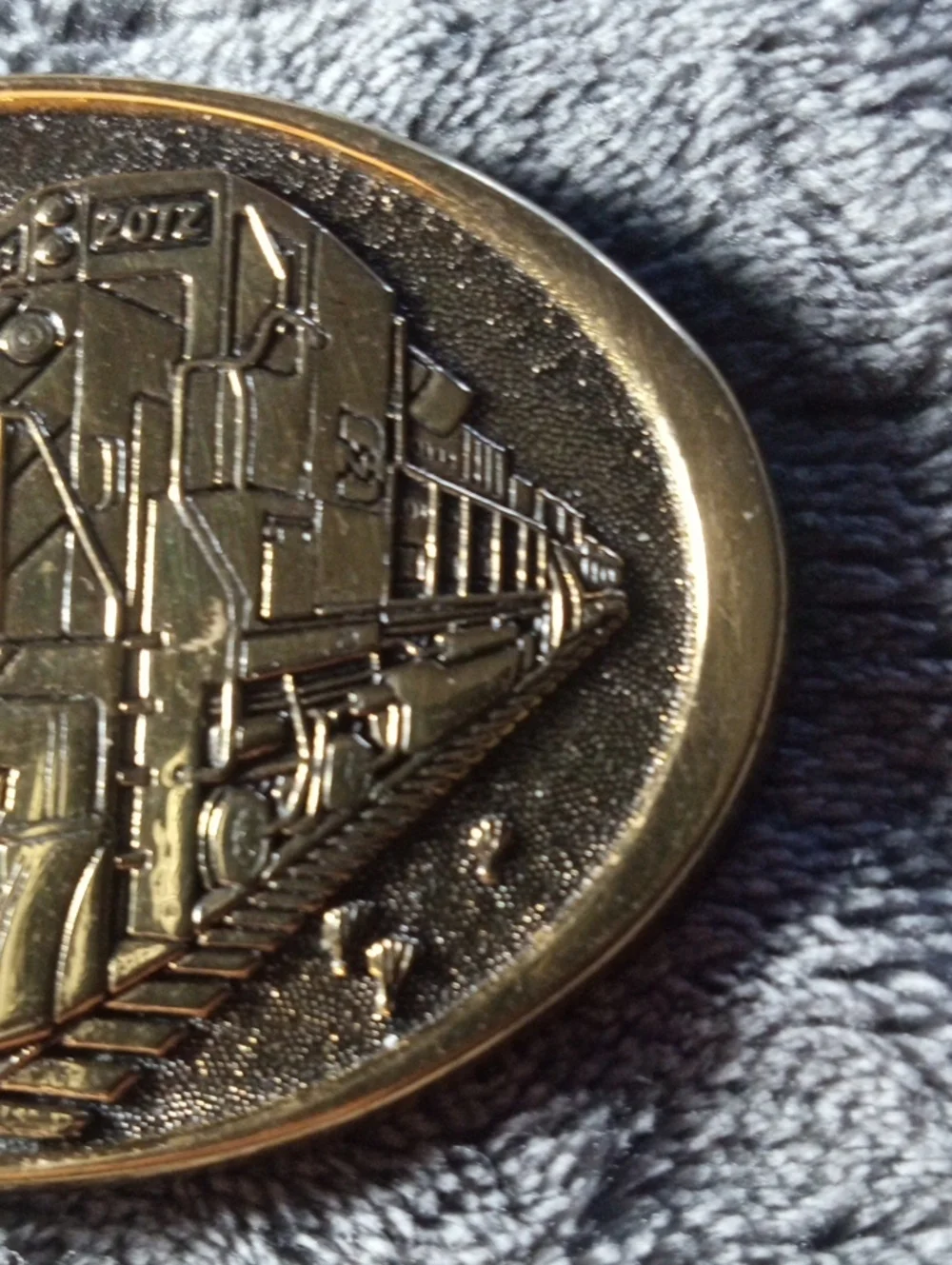 Solid Brass Belt Buckle Featuring Burlington Northern locomotive #2072